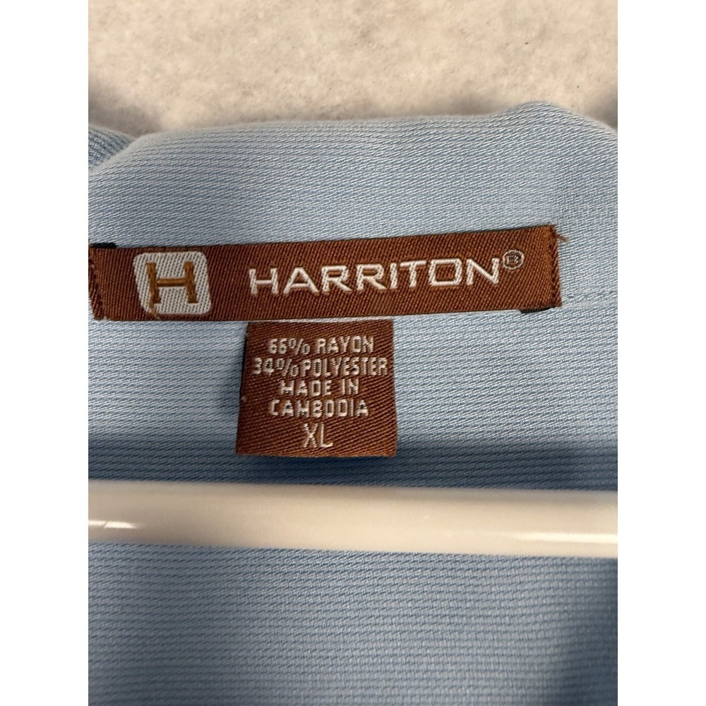Harriton Indianapolis Motor Speedway Camp Shirt XL Blue Rayon Blend Button Front - Picture 3 of 5